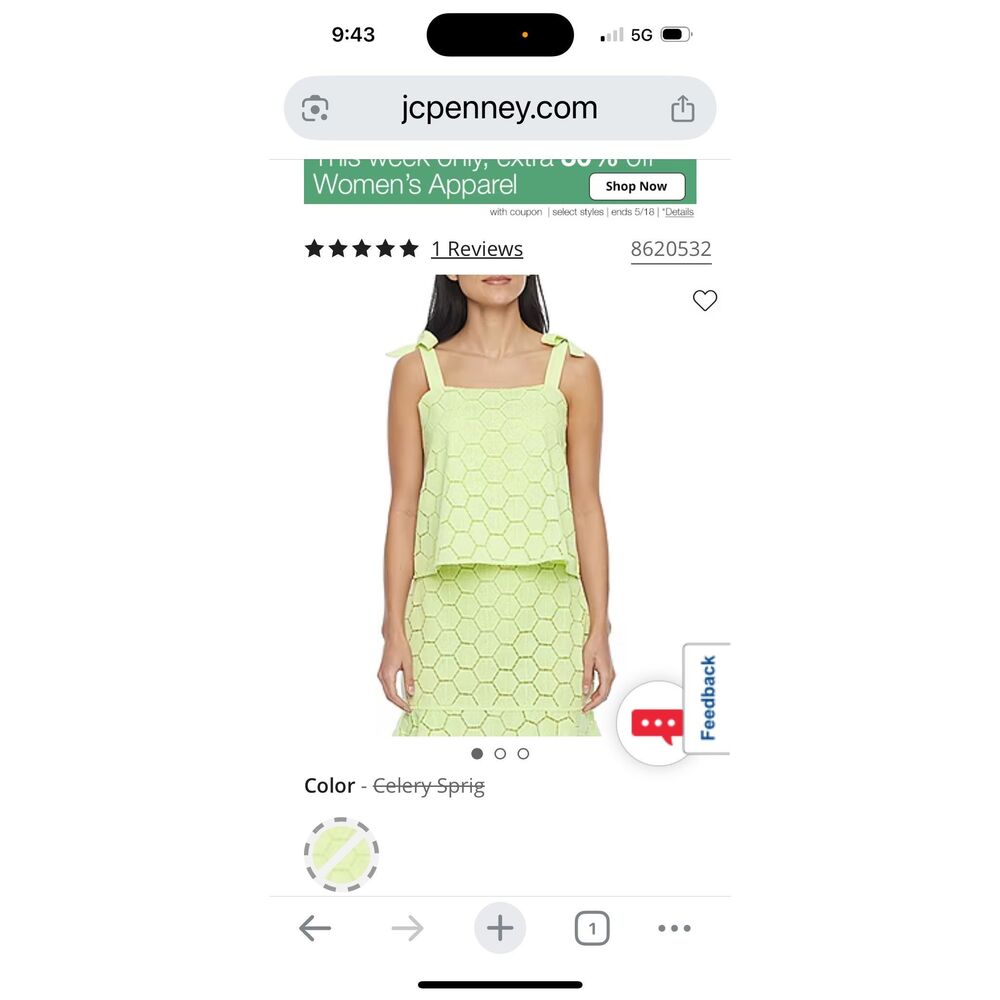 Ryegrass lime green lace swing tank - XL